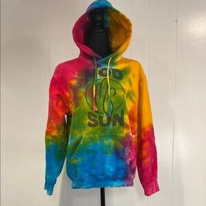 Colortone Hoodie Mod Sun Multicolor Tie-Dye Streetwear Surf Snowboard Size Small